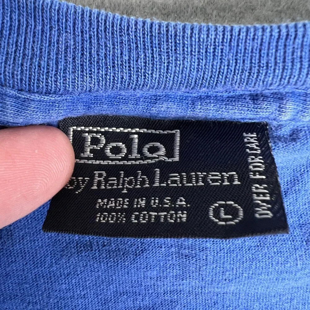 VTG Polo Ralph Lauren Pocket T Shirt‎ Mens Large Faded 1990s Single Stitch USA